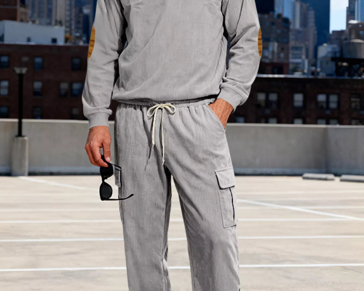 NEWYORKLISTED ATLAS MEN'S COLLECTION – Men's casual long-sleeve top and pants two-piece set, product image 3