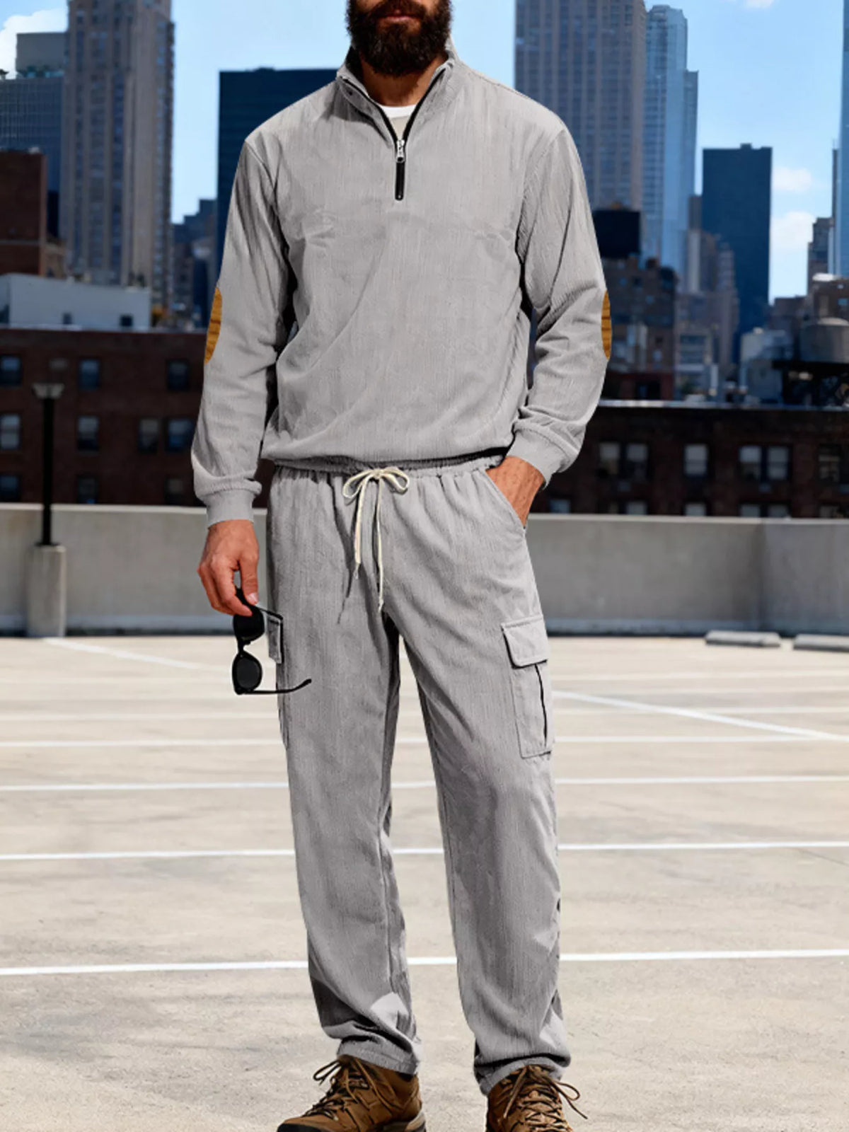 NEWYORKLISTED ATLAS MEN'S COLLECTION – Men's casual long-sleeve top and pants two-piece set, product image 3