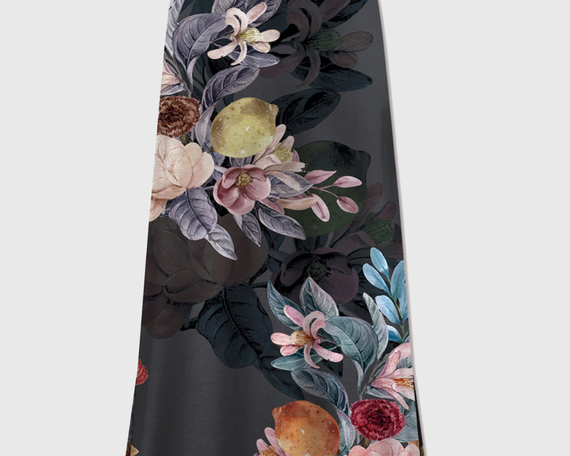 FAM-FAM Printed Elastic Waist Midi Skirt - NEWYORKLISTED