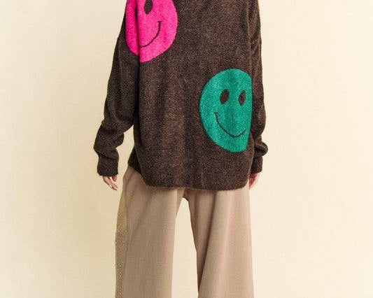 NEWYORKLISTED STYLE COLLECTION: Smile Round Neck Oversize Sweater - NEWYORKLISTED