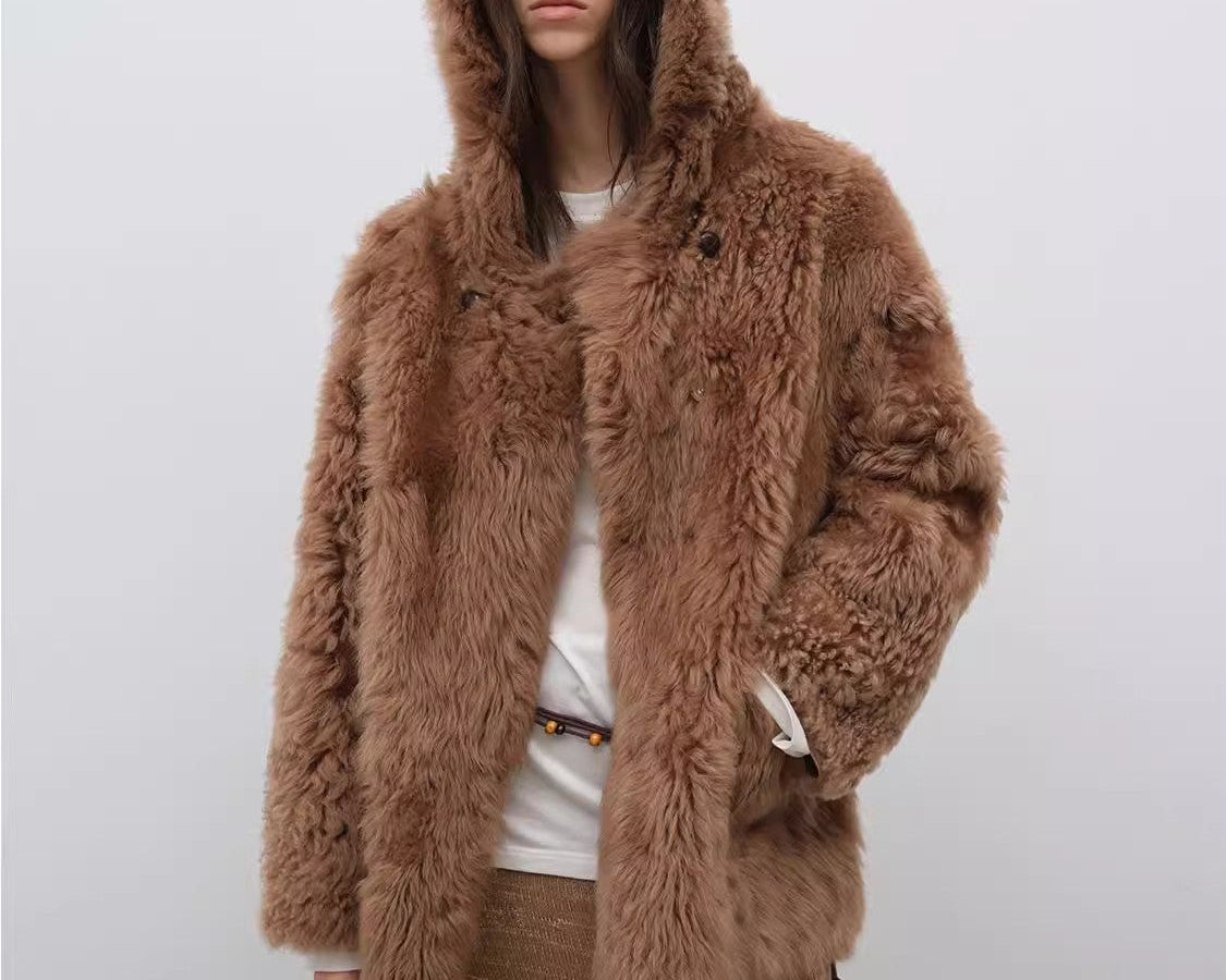 Clouds of Smoke Become Rain Imported Tuscan Hooded Sheepskin - NEWYORKLISTED