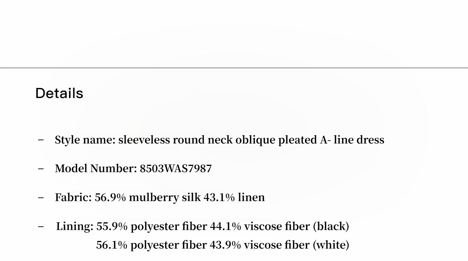 Mulberry Silk Sleeveless Round Neck Oblique Pleated A-Line White Dress - NEWYORKLISTED