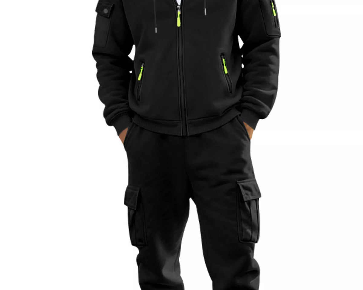 NEWYORKLISTED ATLAS MEN'S COLLECTION – Men's zip-up hoodie and cargo pants two-piece set, product image 6