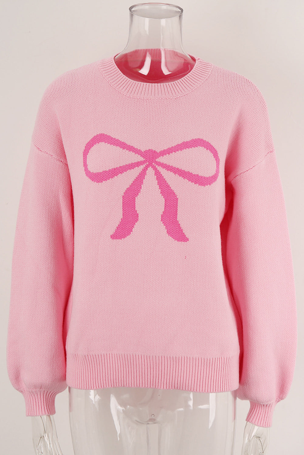 NEWYORKLISTED STYLE COLLECTION: Pretty in Pink with a Bow Long Sleeve Sweater - NEWYORKLISTED