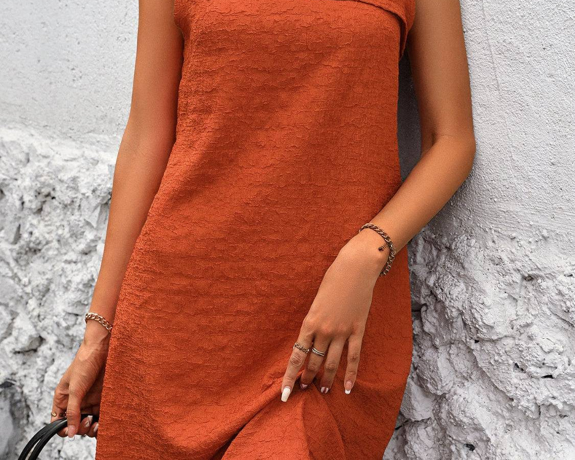 NEWYORKLISTED STYLE COLLECTION: Asymmetrical Neck Sleeveless Mini Dress - NEWYORKLISTED