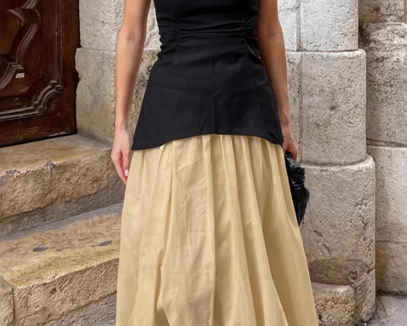 NEWYORKLISTED STYLE COLLECTION: Back Zipper Tube Top and Midi Skirt Set