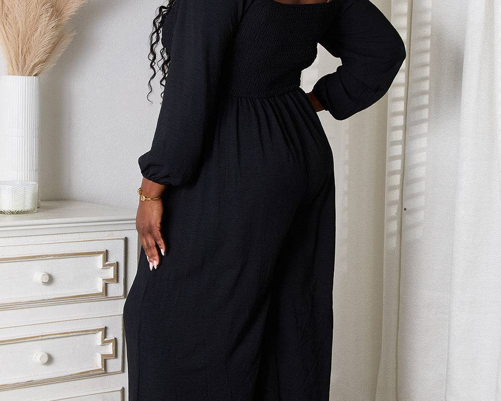 NEWYORKLISTED STYLE COLLECTION: Effortless Elegance Square Neck Jumpsuit with Pockets - NEWYORKLISTED