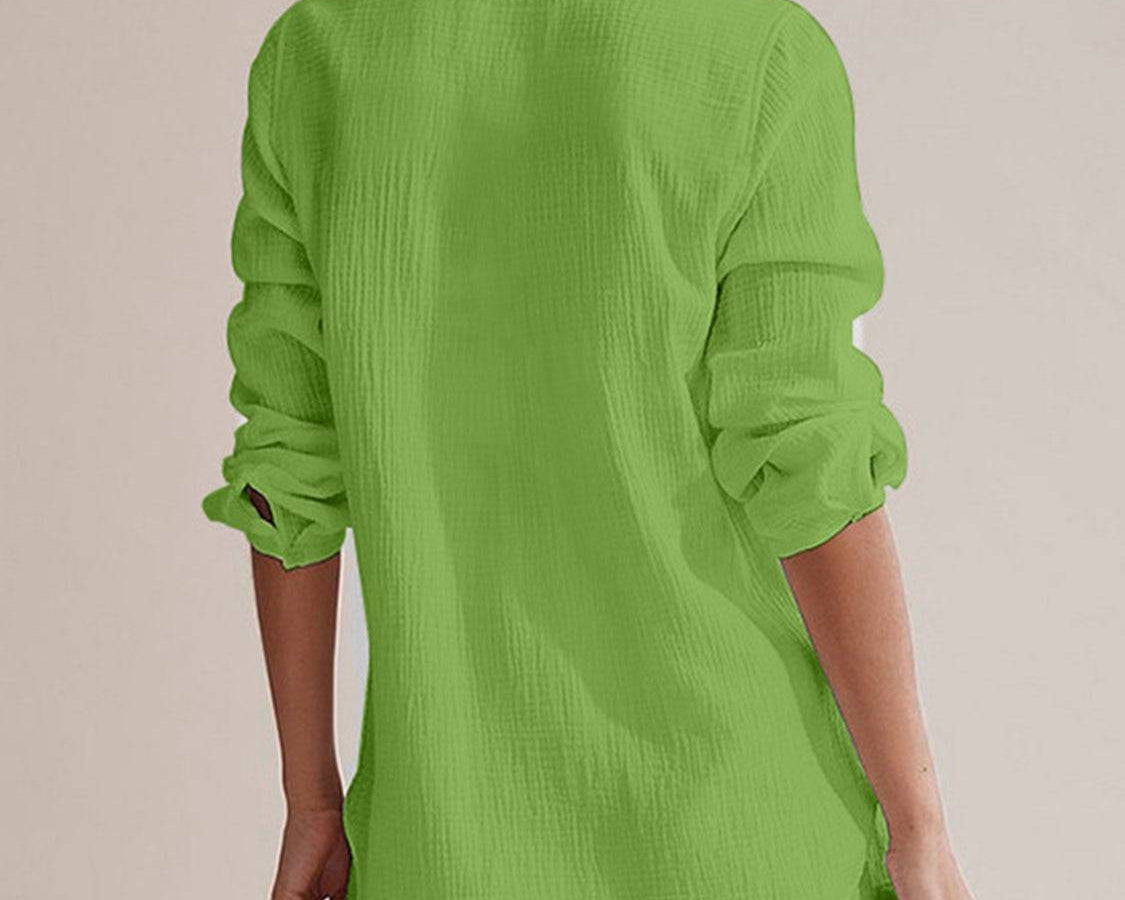 NYLD: Notched Long Sleeve Top and Shorts Set - NEWYORKLISTED