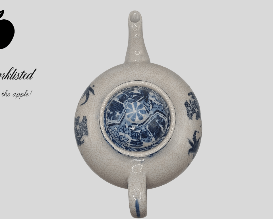 Blue and White Porcelain Teapot – 18th Century Style Replica with Crackle Glaze - NEWYORKLISTED