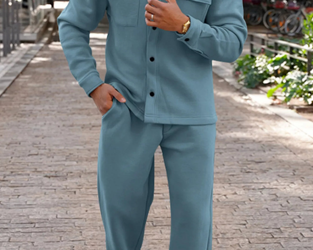NEWYORKLISTED ATLAS MEN'S COLLECTION – Men's long-sleeve shirt and joggers two-piece set, product image 4