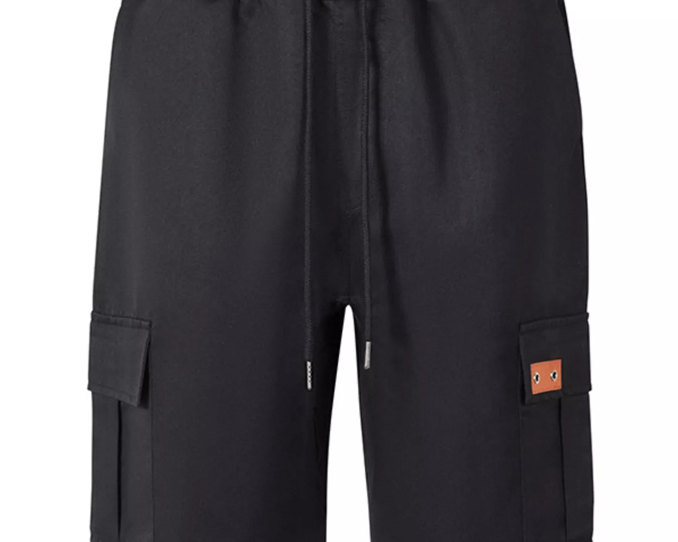 NEWYORKLISTED ATLAS MEN'S COLLECTION: Black cargo shorts with pockets on a white background