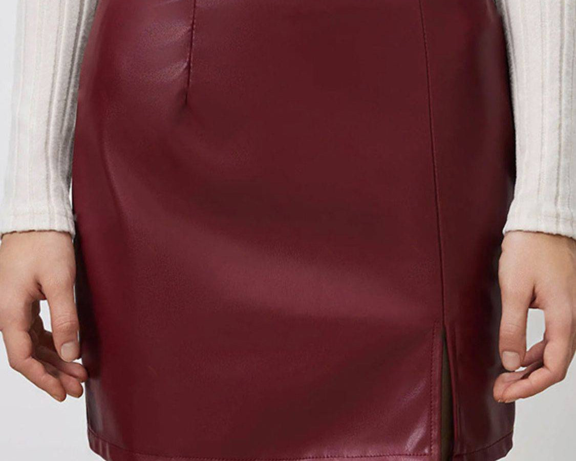 Slit Mini Skirt with Zipper - NEWYORKLISTED