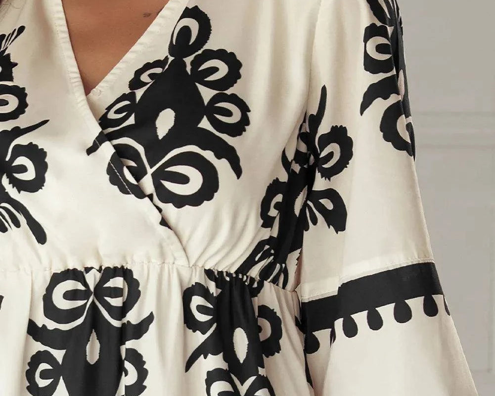 NEWYORKLISTED STYLE COLLECTION: Lovely Print Half Sleeve Knee Length Dress - NEWYORKLISTED