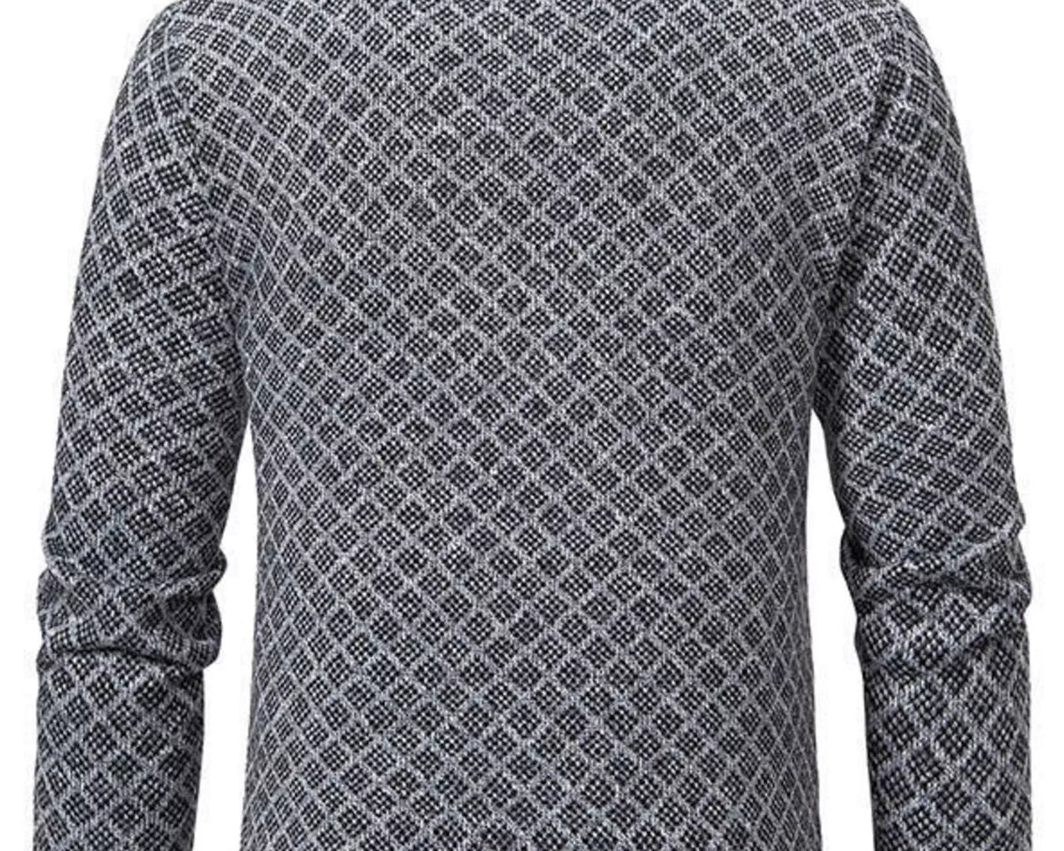 NEWYORKLISTED ATLAS MEN'S COLLECTION – Men's geometric full-zip cardigan, product image 4