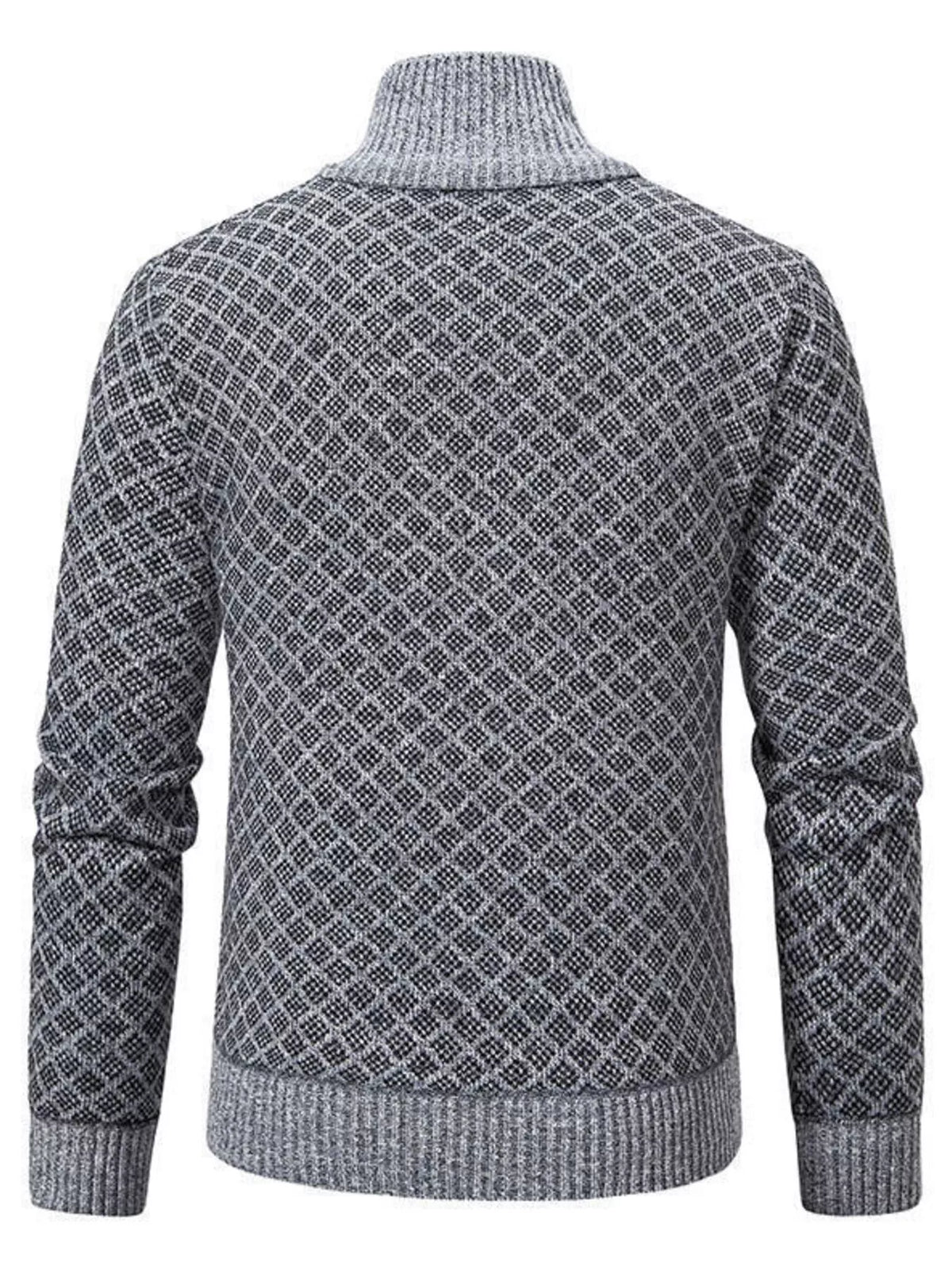 NEWYORKLISTED ATLAS MEN'S COLLECTION – Men's geometric full-zip cardigan, product image 4