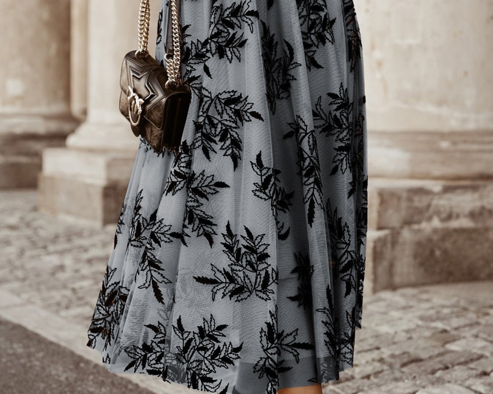 Embroidered High Waist Maxi Skirt - NEWYORKLISTED