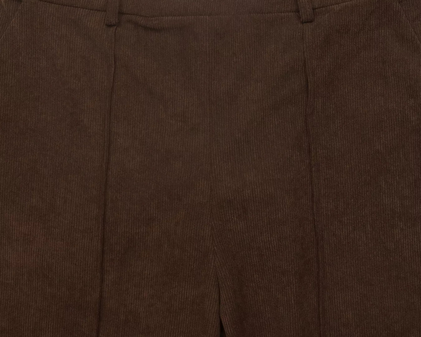 NEWYORKLISTED STYLE COLLECTION: Close up of Women's Casual Pleated Brown Pants