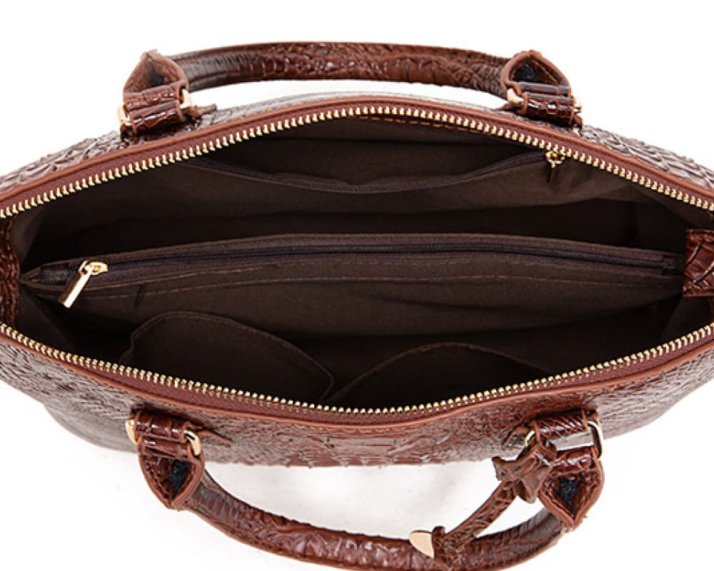 NEWYORKLISTED STYLE COLLECTION: Vegan Leather Crocodile Pattern Handbag - NEWYORKLISTED