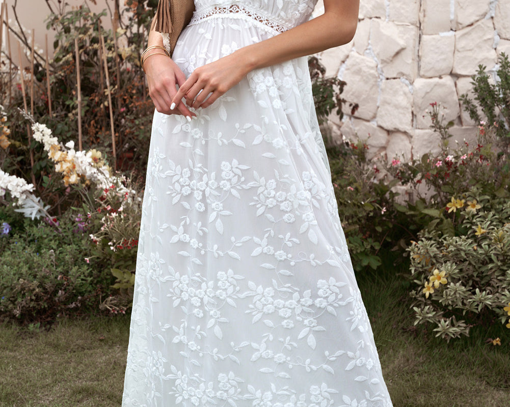 NEWYORKLISTED STYLE COLLECTION: Embroidered Short Sleeve Maxi Dress - NEWYORKLISTED