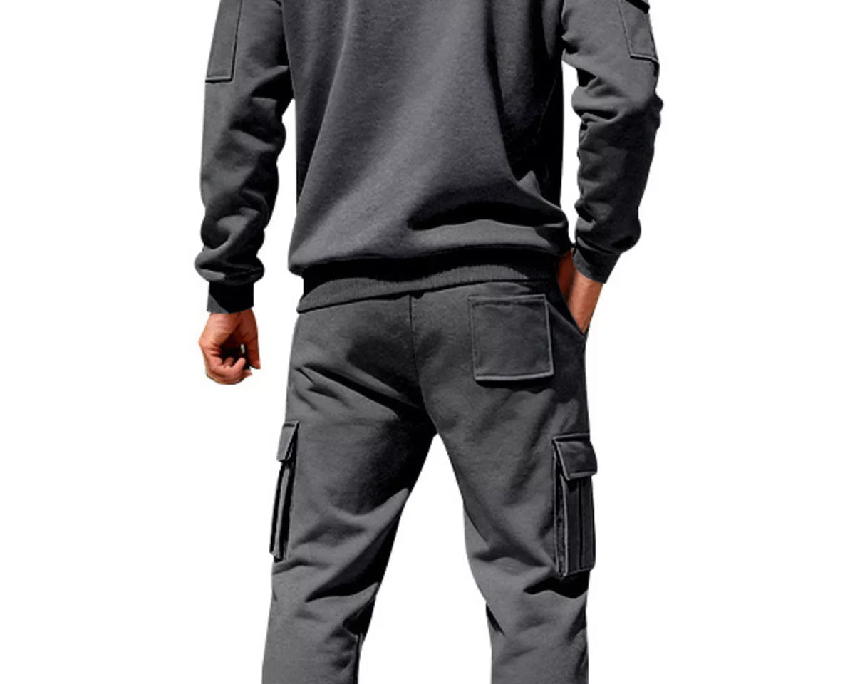 NEWYORKLISTED ATLAS MEN'S COLLECTION – Men's zip-up hoodie and cargo pants two-piece set, product image 12