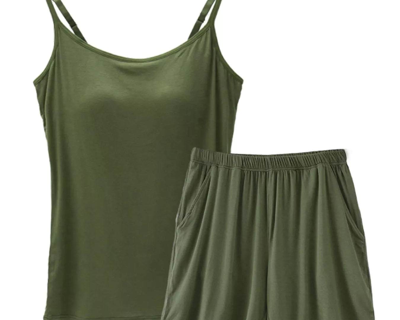 NEWYORKLISTED Intimate Apparel Collection: Plus Size Modal Adjustable Strap Padded Cami and Shorts Set – Buttery-Soft Lounge Set