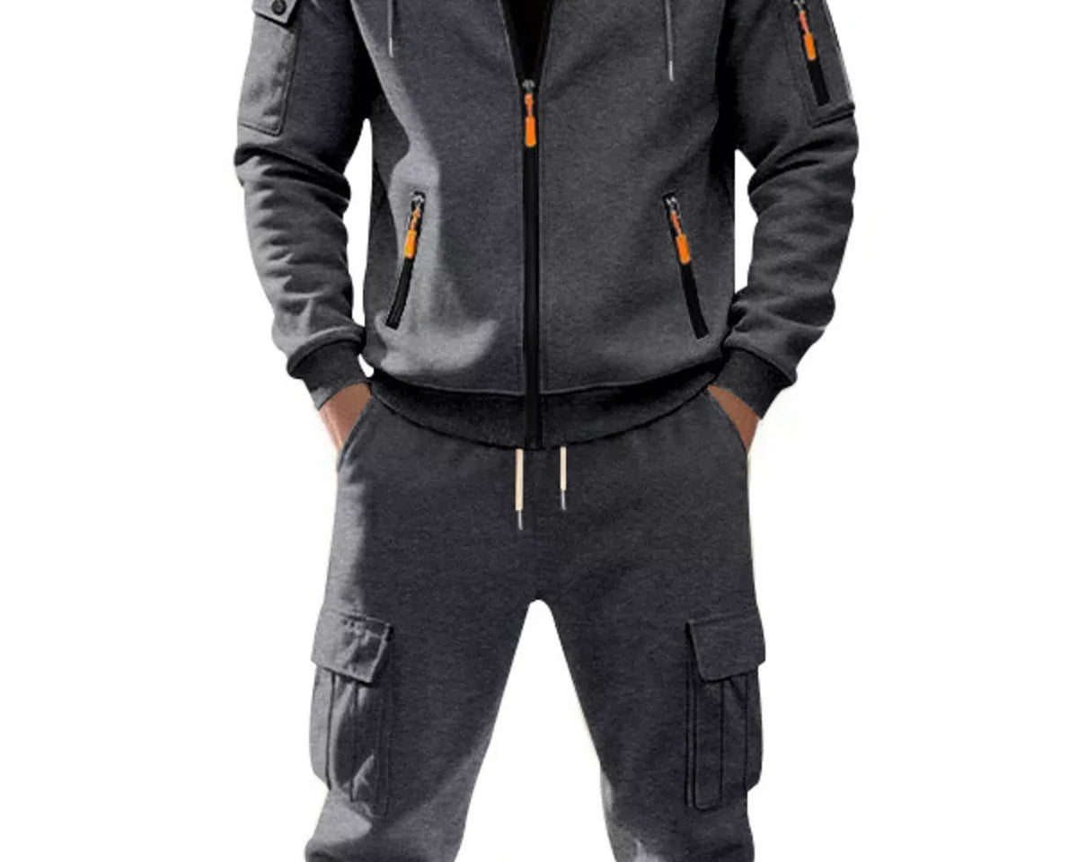 NEWYORKLISTED ATLAS MEN'S COLLECTION – Men's zip-up hoodie and cargo pants two-piece set, product image 9