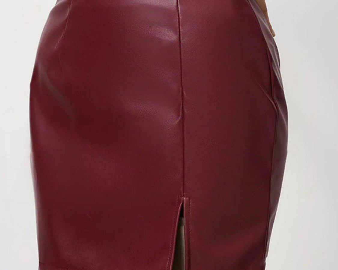 Slit Mini Skirt with Zipper - NEWYORKLISTED