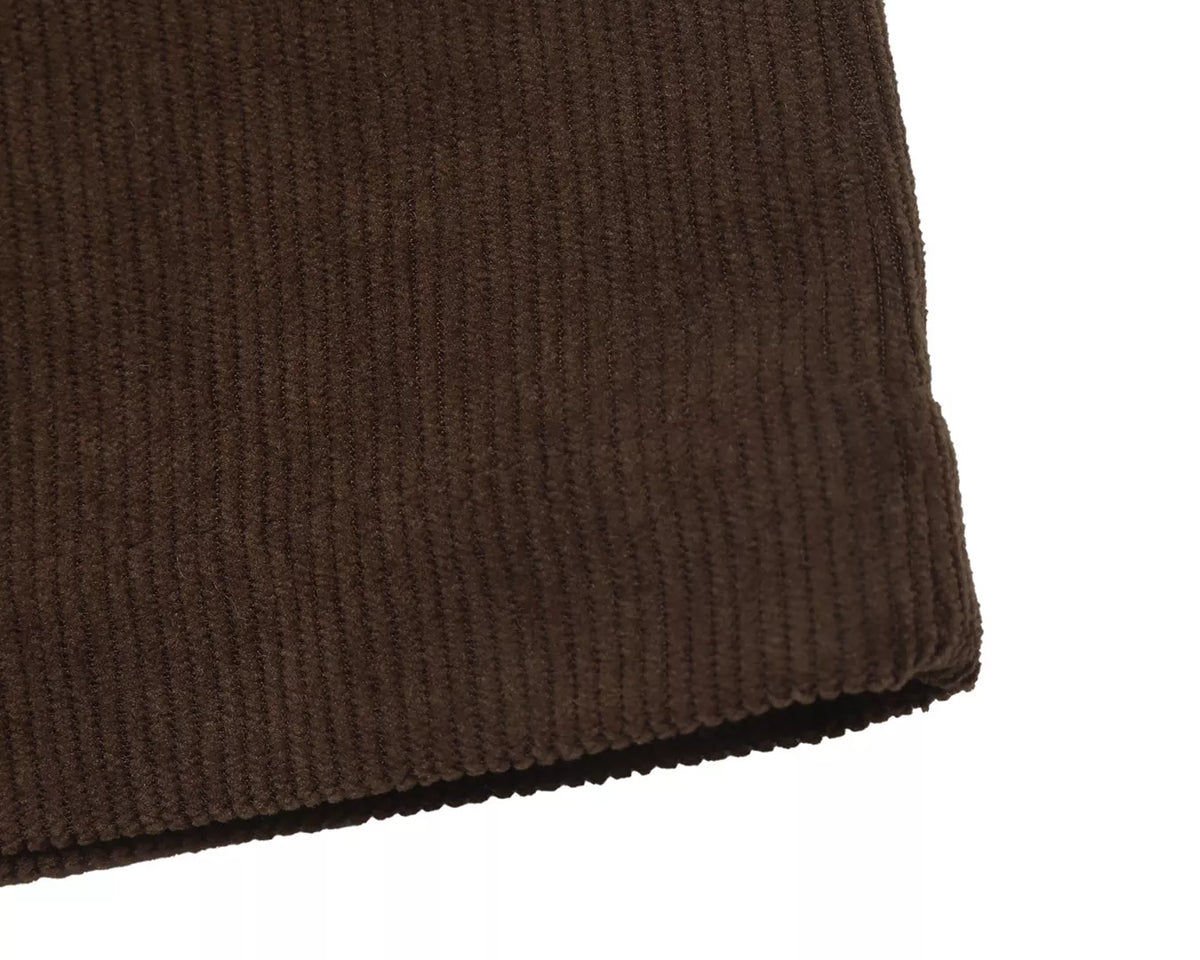 NEWYORKLISTED STYLE COLLECTION: Close Up of Women's Casual Pleated Brown Pants