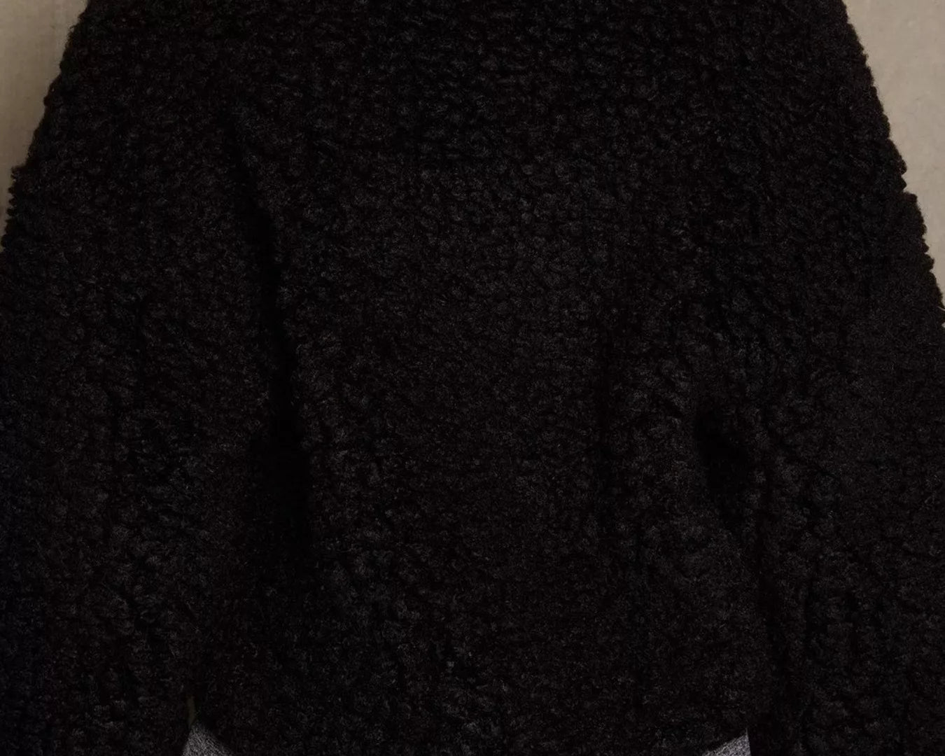 NEWYORKLISTED STYLE COLLECTION: Black textured jacket worn by a person against a neutral background