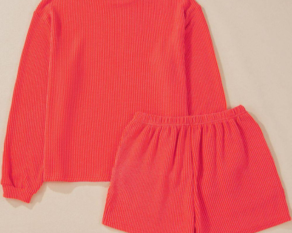 NEWYORKLISTED STYLE COLLECTION: Sequin Heart Long Sleeve Top and Shorts Set - NEWYORKLISTED