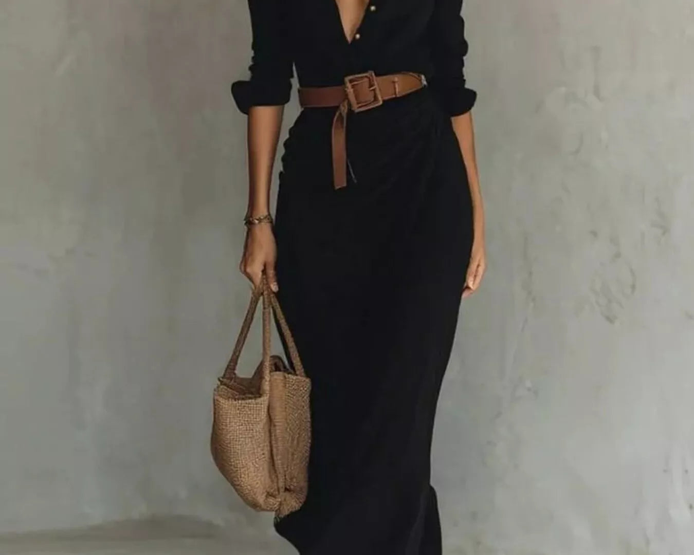 Ruched long sleeve maxi dress in black NEWYORKLISTED STYLE COLLECTION