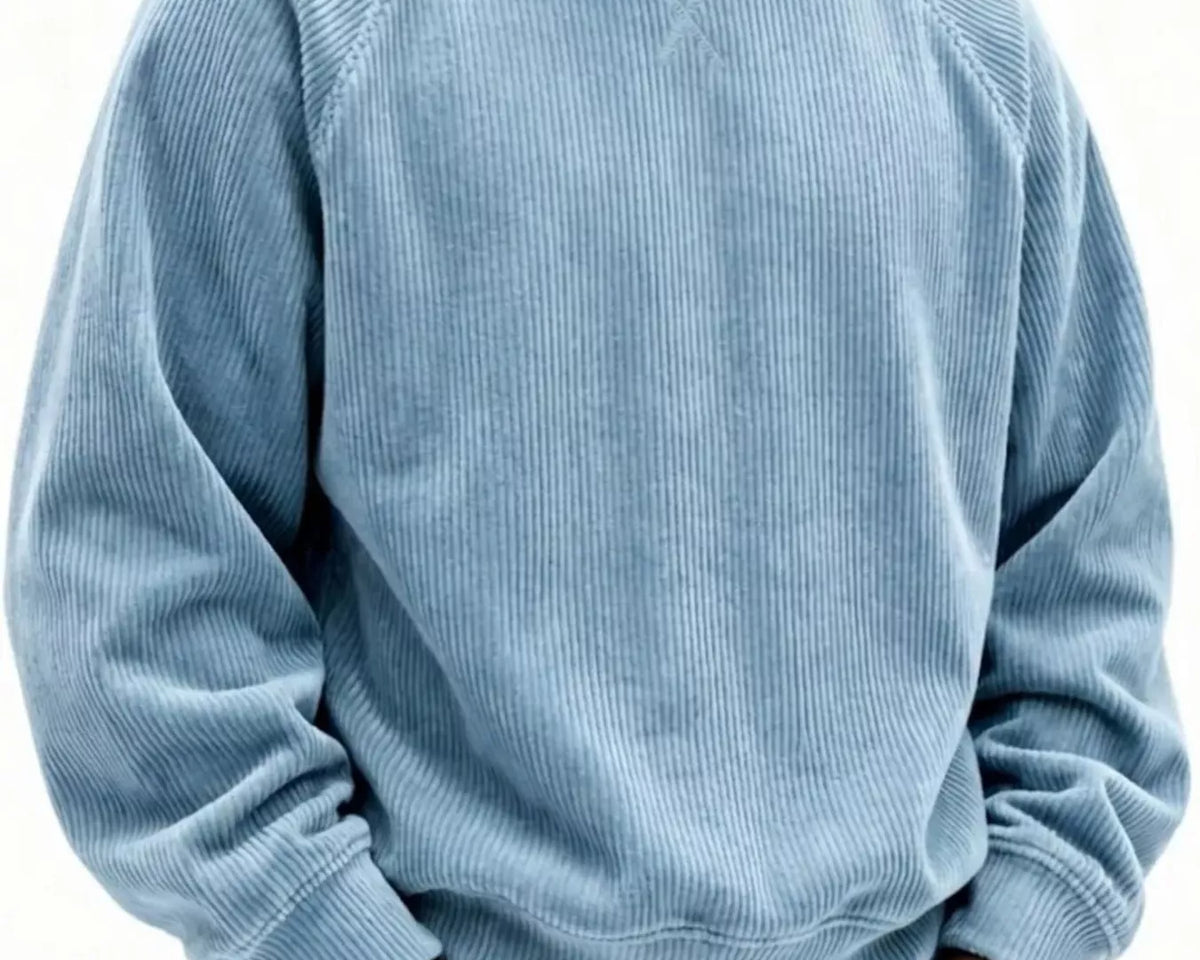NEWYORKLISTED ATLAS MEN'S COLLECTION – Men's corduroy crew-neck sweatshirt, product image 1