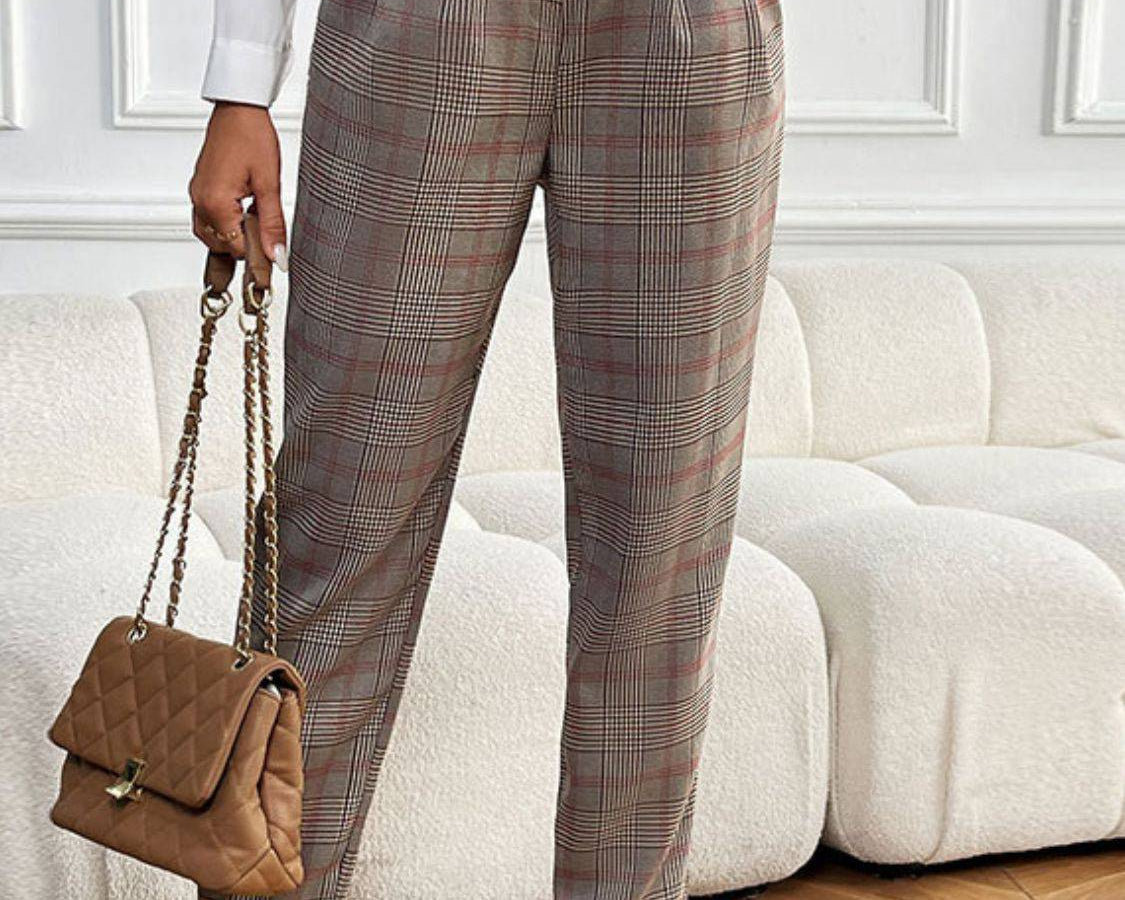 NEWYORKLISTED STYLE COLLECTION: Perfect Plaid Straight Leg Pants - NEWYORKLISTED