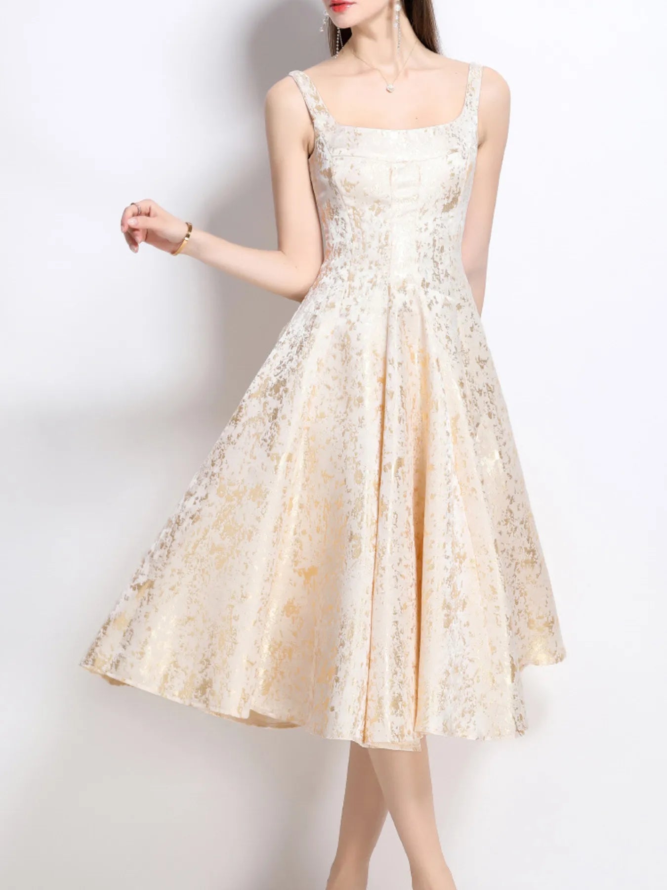 NEWYORKLISTED STYLE COLLECTION: White lace dress on a white background