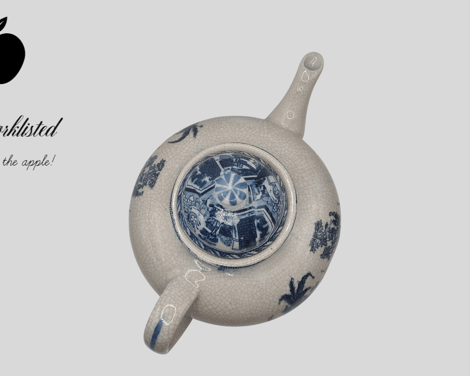 Blue and White Porcelain Teapot – 18th Century Style Replica with Crackle Glaze - NEWYORKLISTED