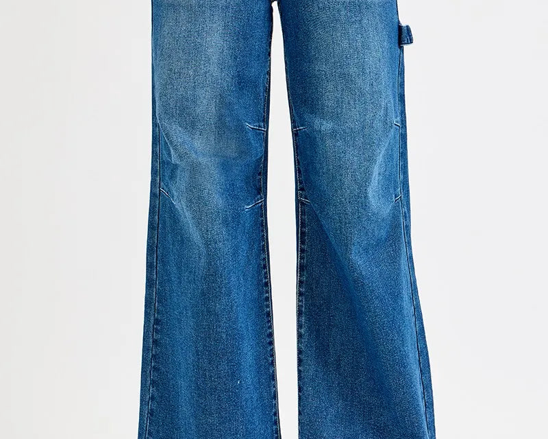 NEWYORKLISTED STYLE COLLECTION: RISEN Wide Leg Patch Detailed Jeans – Trendy, Bold & Flattering