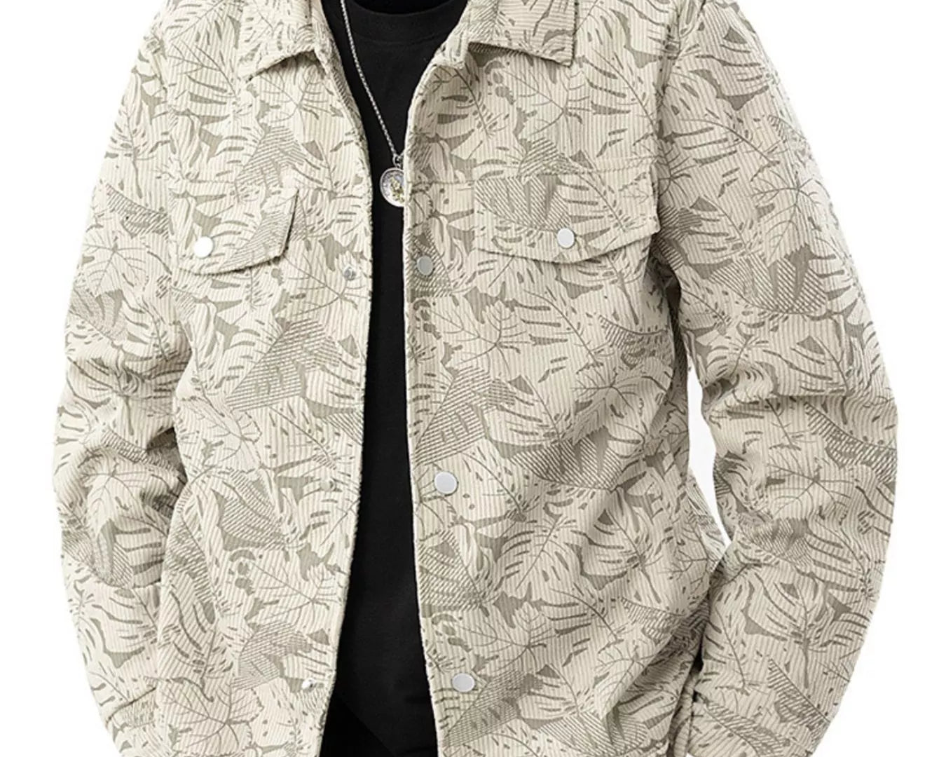 NEWYORKLISTED ATLAS Men’s Collection™: Beige patterned jacket on a white background