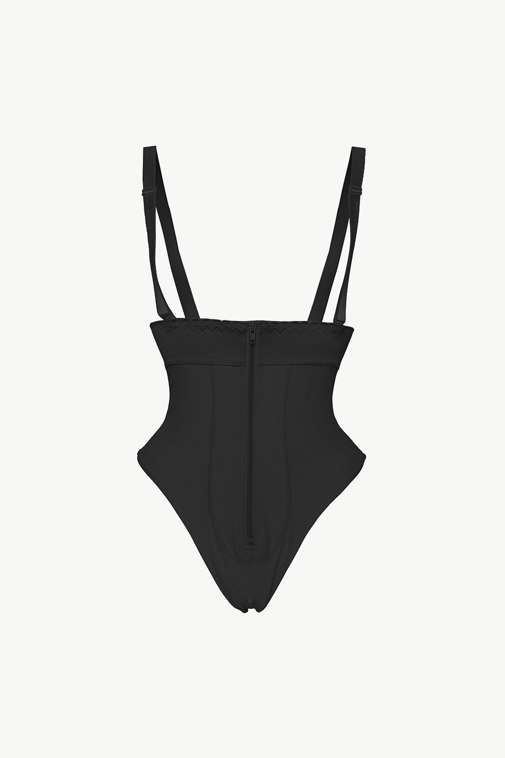 NEWYORKLISTED Intimate Apparel: Black swimsuit with thin straps on a white background