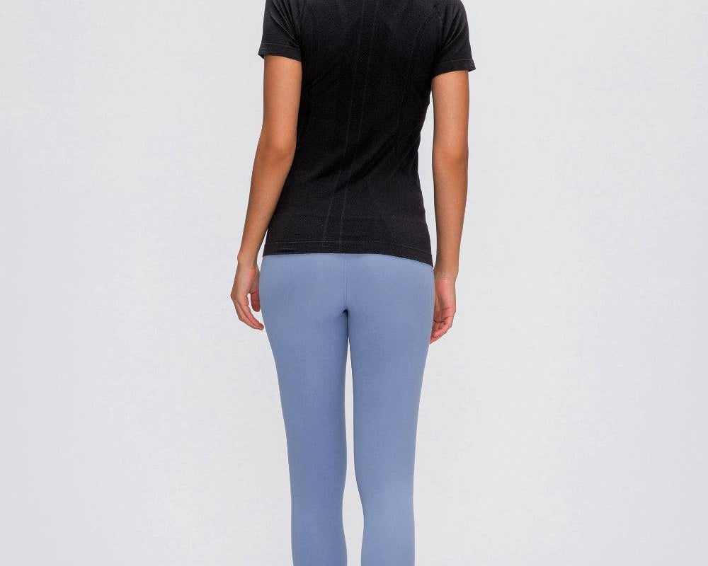 Millennia Round Neck Short Sleeve Active T-Shirt - NEWYORKLISTED