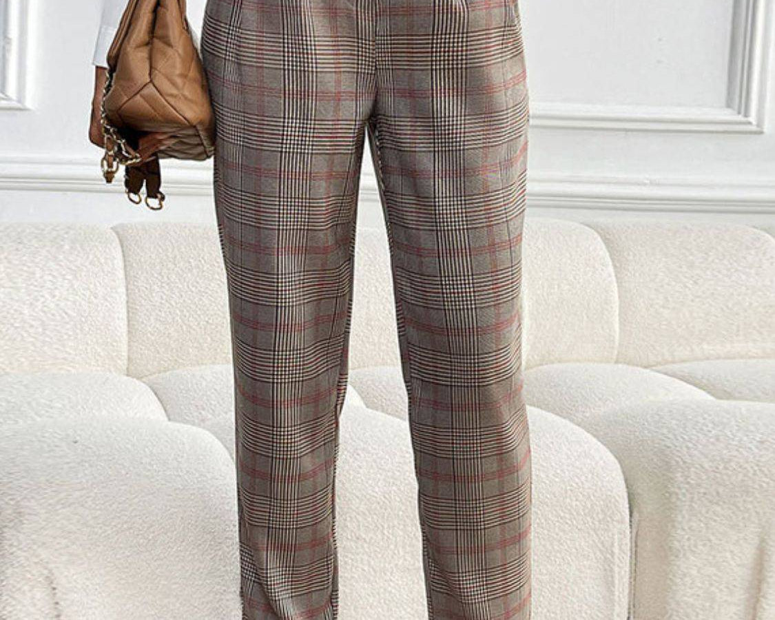 NEWYORKLISTED STYLE COLLECTION: Perfect Plaid Straight Leg Pants - NEWYORKLISTED