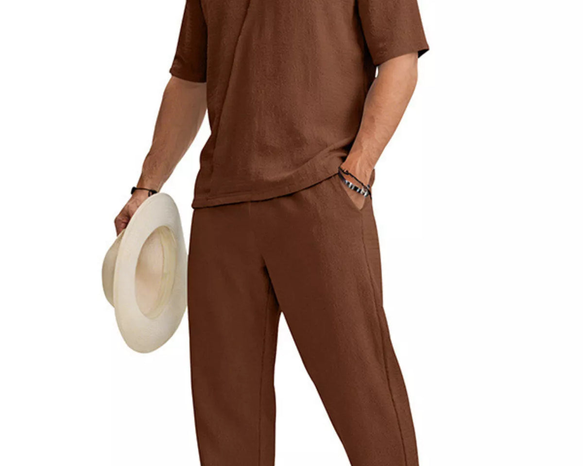 NEWYORKLISTED ATLAS MEN'S COLLECTION – Men's half-sleeve top and pants two-piece set, product image 10