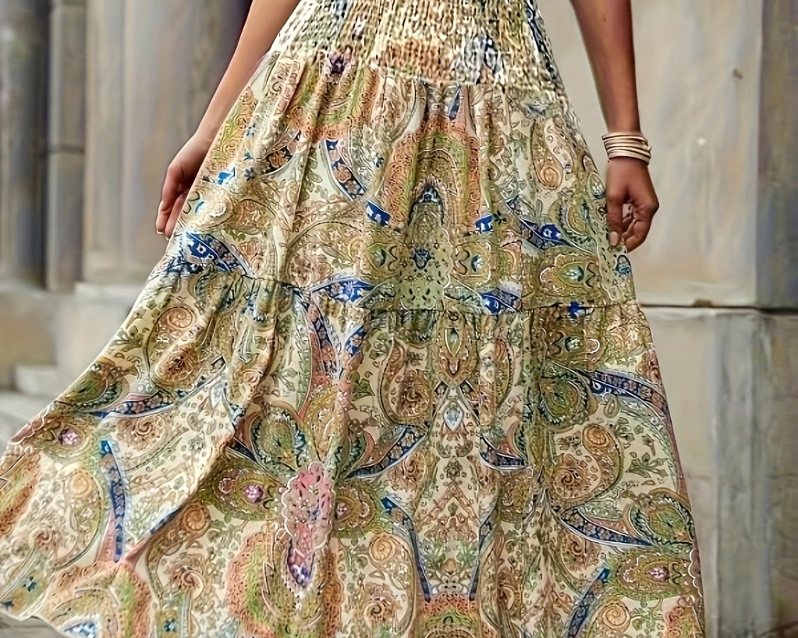 NEWYORKLISTED STYLE COLLECTION: Tiered Smocked Printed Skirt