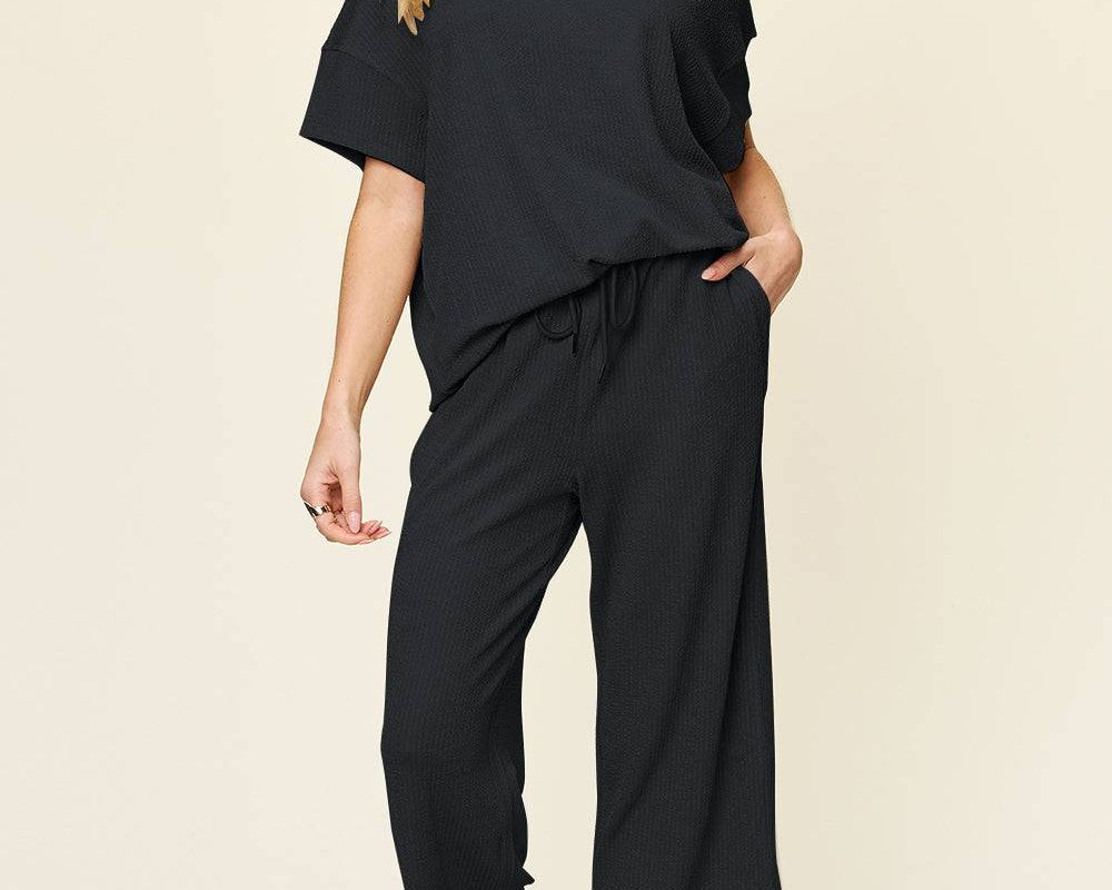 NYLD Short Sleeve T-Shirt and Wide Leg Pants - NEWYORKLISTED