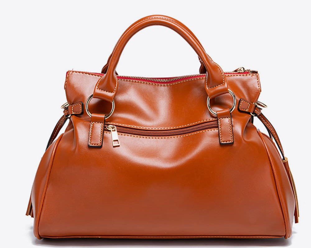 NEWYORKLISTED STYLE COLLECTION: Vegan Leather Handbag with Tassels