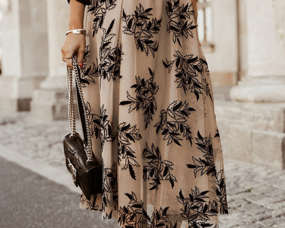 Embroidered High Waist Maxi Skirt - NEWYORKLISTED