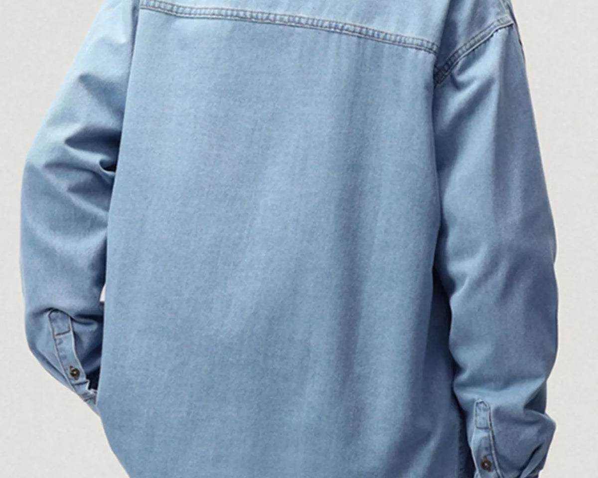 NEWYORKLISTED ATLAS MEN'S COLLECTION – Men's long-sleeve denim button-down shirt, product image 8