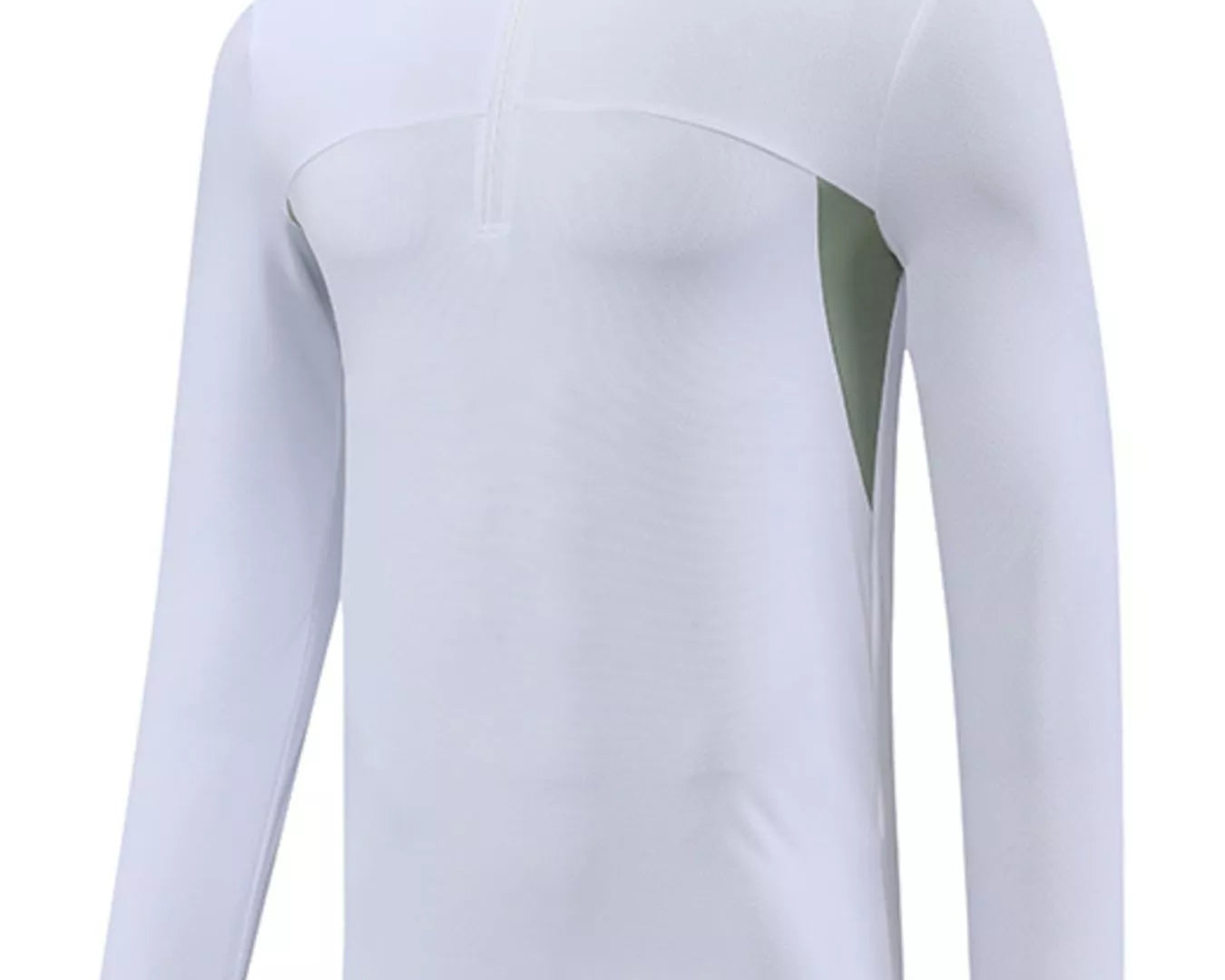 NEWYORKLISTED ATLAS MEN'S COLLECTION: White long-sleeve shirt with a zipper on a white background
