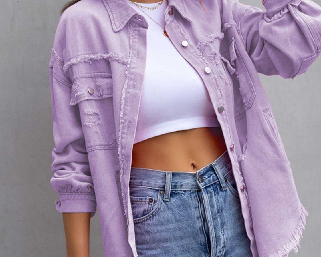 NEWYORKLISTED STYLE COLLECTION: Distressed Color Pop Denim Jacket - NEWYORKLISTED