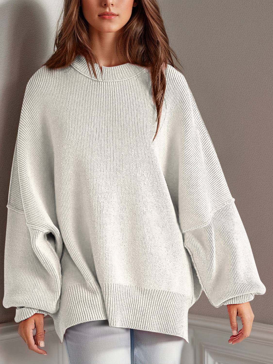 NEWYORKLISTED STYLE COLLECTION: Round Neck Long Sleeve Sweater - NEWYORKLISTED