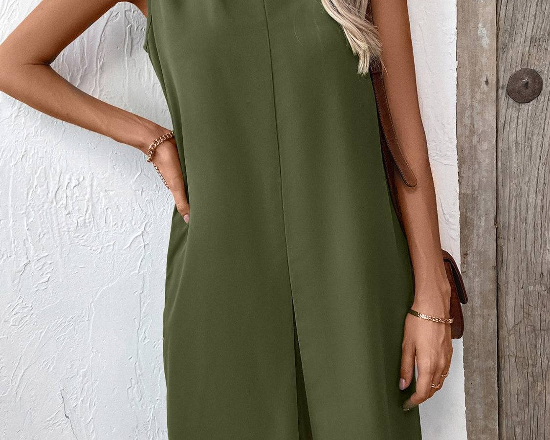 NYLD Pocketed Round Neck Sleeveless Mini Dress - NEWYORKLISTED